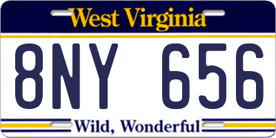 WV license plate 8NY656