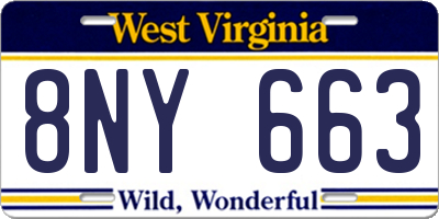 WV license plate 8NY663