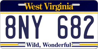 WV license plate 8NY682
