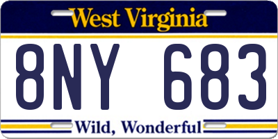WV license plate 8NY683