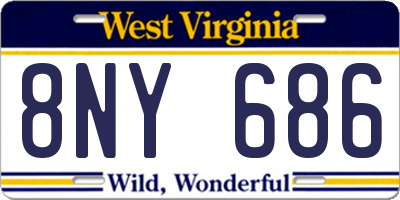 WV license plate 8NY686
