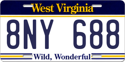 WV license plate 8NY688