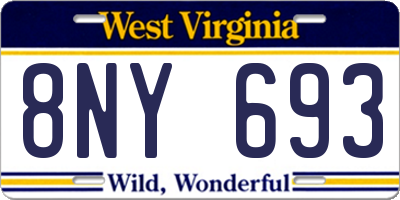 WV license plate 8NY693