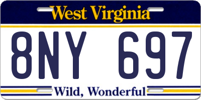 WV license plate 8NY697