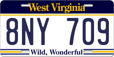 WV license plate 8NY709