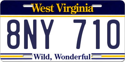 WV license plate 8NY710