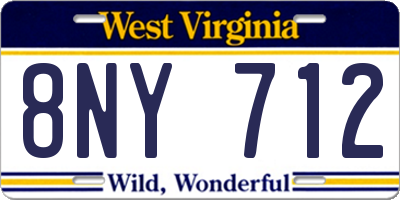 WV license plate 8NY712