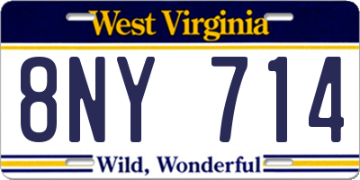 WV license plate 8NY714