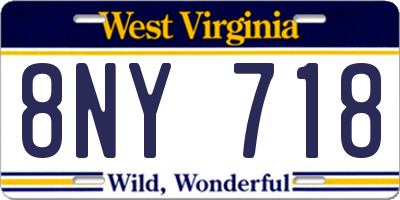 WV license plate 8NY718