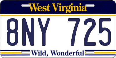 WV license plate 8NY725
