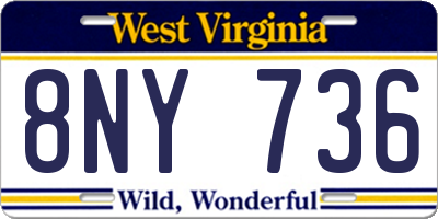 WV license plate 8NY736