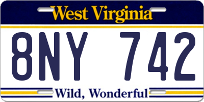 WV license plate 8NY742