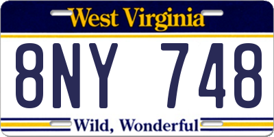 WV license plate 8NY748