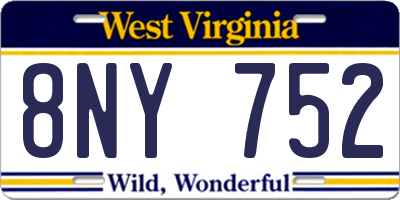 WV license plate 8NY752