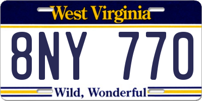 WV license plate 8NY770