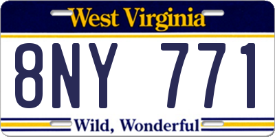 WV license plate 8NY771