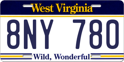 WV license plate 8NY780