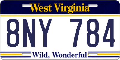 WV license plate 8NY784