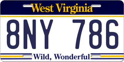 WV license plate 8NY786