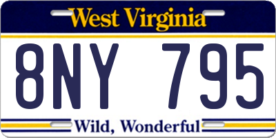 WV license plate 8NY795