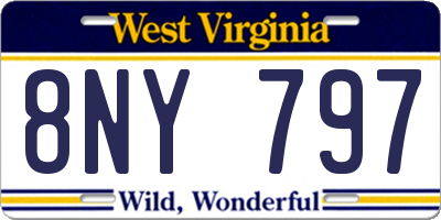 WV license plate 8NY797