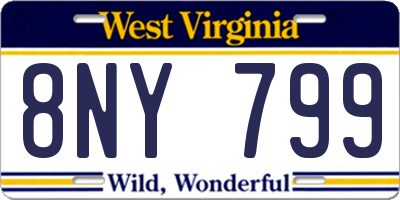 WV license plate 8NY799