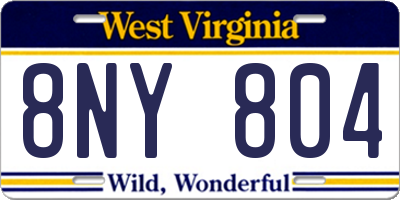 WV license plate 8NY804