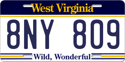 WV license plate 8NY809