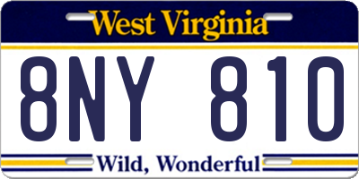 WV license plate 8NY810