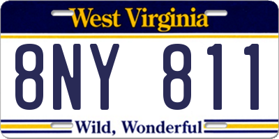 WV license plate 8NY811