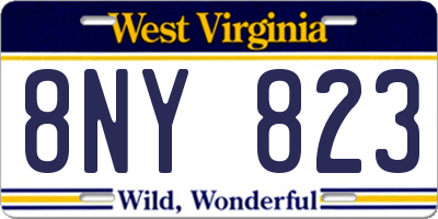 WV license plate 8NY823