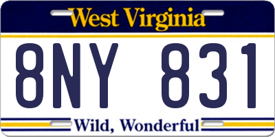 WV license plate 8NY831