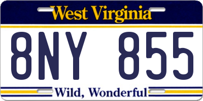 WV license plate 8NY855
