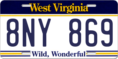 WV license plate 8NY869