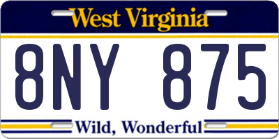 WV license plate 8NY875
