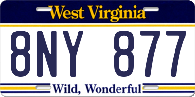 WV license plate 8NY877