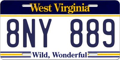 WV license plate 8NY889