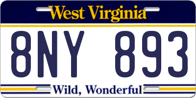 WV license plate 8NY893
