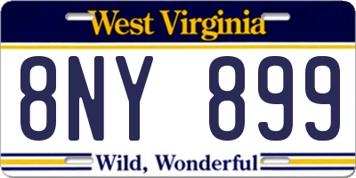 WV license plate 8NY899