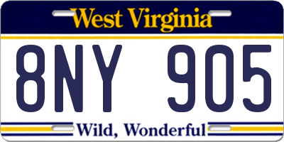 WV license plate 8NY905