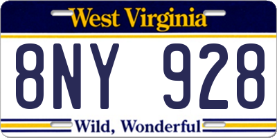 WV license plate 8NY928