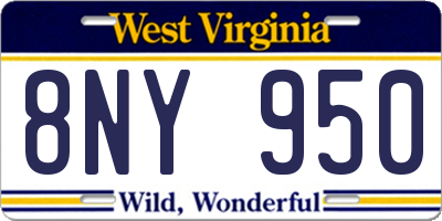 WV license plate 8NY950
