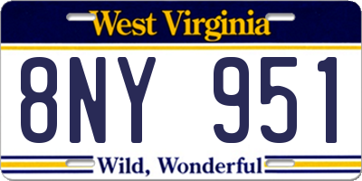 WV license plate 8NY951