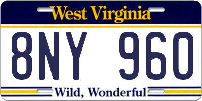 WV license plate 8NY960