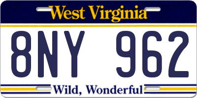 WV license plate 8NY962