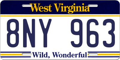 WV license plate 8NY963