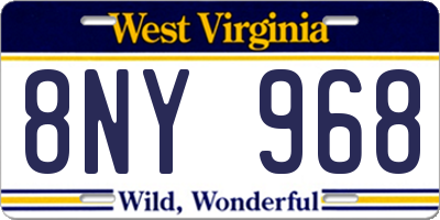 WV license plate 8NY968