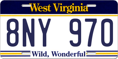 WV license plate 8NY970