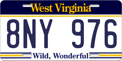 WV license plate 8NY976