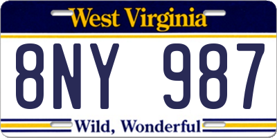 WV license plate 8NY987
